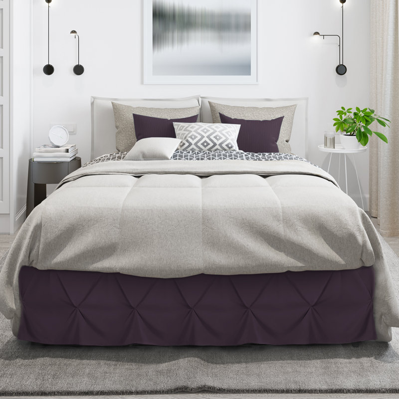 Tailored Bed Skirt, California King, Purple