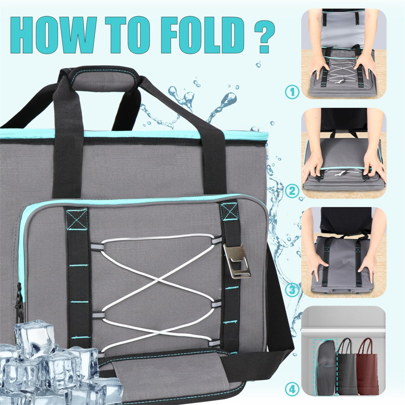 Ebern Designs 55L Picnic Tote Bag Cooler, Grey