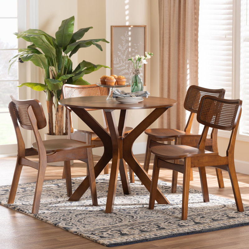 Ensemble repas pour 4 personnes Branoon, Brun, Brun / Naturel