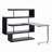 Clear Glass, Chrome High Gloss Finish Writing Desk With Shelf-1443282315