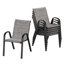 Ensemble de 2 chaises de salle à manger empilables pour l'extérieur avec structure en métal thermolaqué et fauteuil toutes saisons idéal pour la cour, le balcon et la piscine