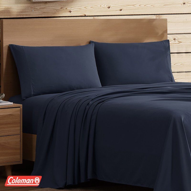 Ensemble de draps 4 pièces en microfibre Coleman® - bleu marine, Lit double, Marine