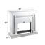 Foyer électrique à DEL avec miroir et faux cristaux, cadre biseauté, incrustation de verre transparent, télécommande / tactile, température réglable, minuterie, foyer intérieur l 26 po x H 18 po, largeur 46,32 po, cristaux de hauteur 41,83 po