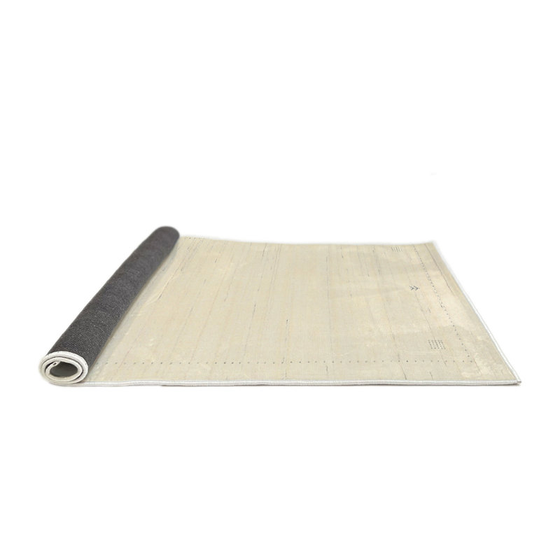 Tapis de zone crème contemporaine, Rond 8 pi x 8 pi