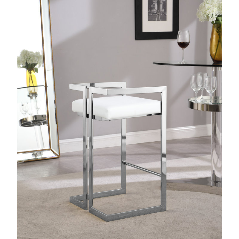 Tabouret de comptoir 27 po Isam, Velours noir, Chrome