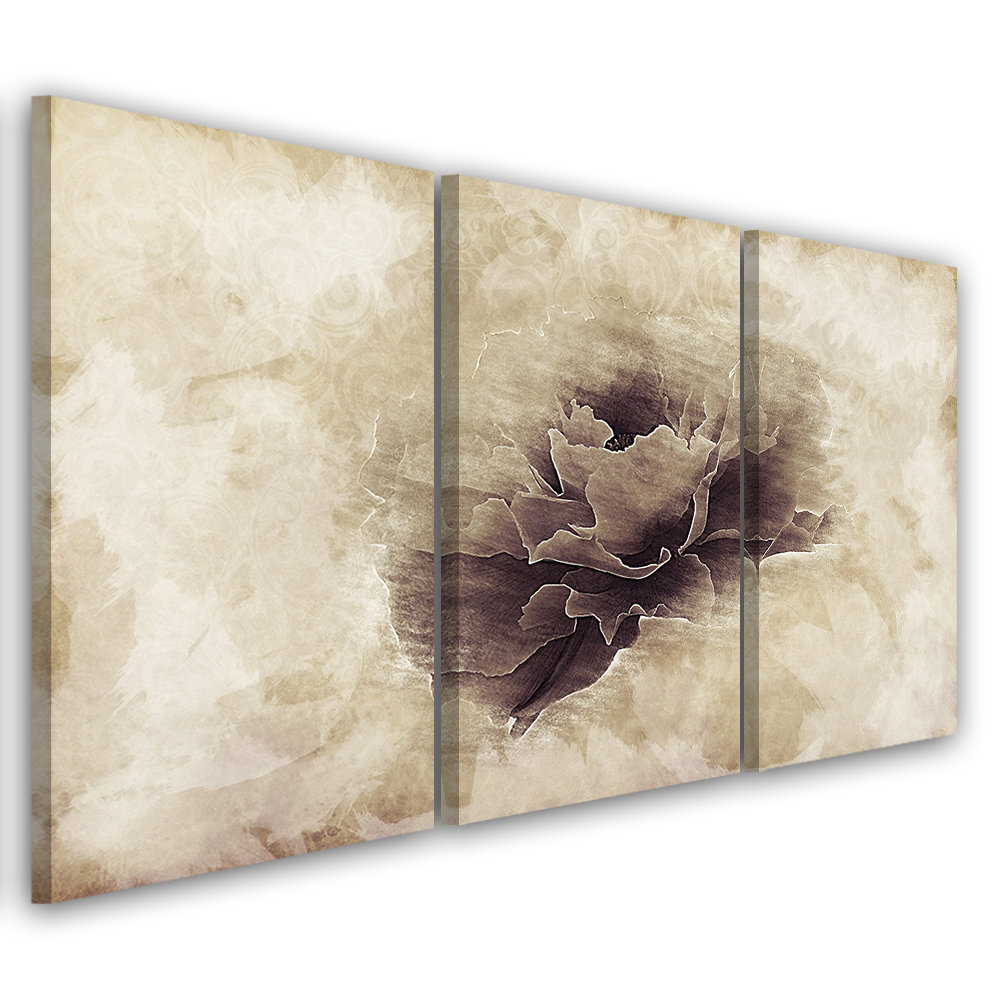 Leinwandbild Rose Flower Vintage Beige