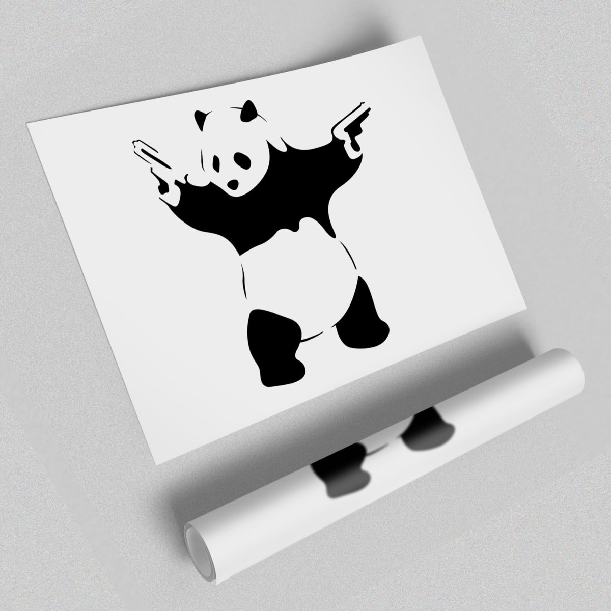 East Urban Home Panda Guns - Unframed Graphic Art Print on Paper ...