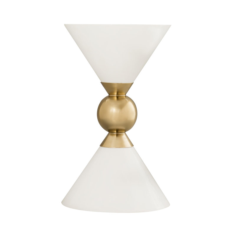 White and Gold Round Metal Accent Table