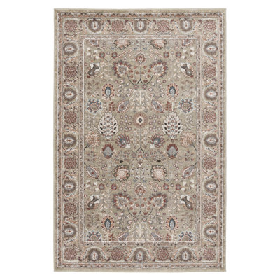 17 Stories Lummus Taupe/Red Indoor Polypropylene/Polyester Area Rug