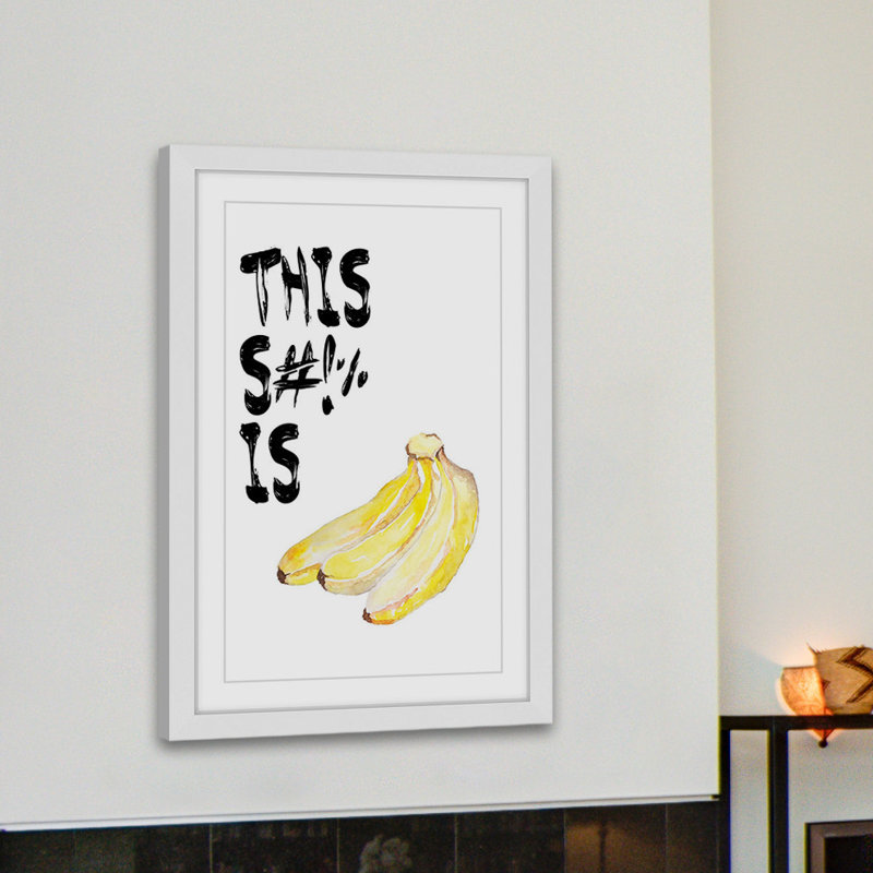 « bananes » par diana alcala, reproduction d’art encadrée, H 18 po x l 12 po x P 1,5 po