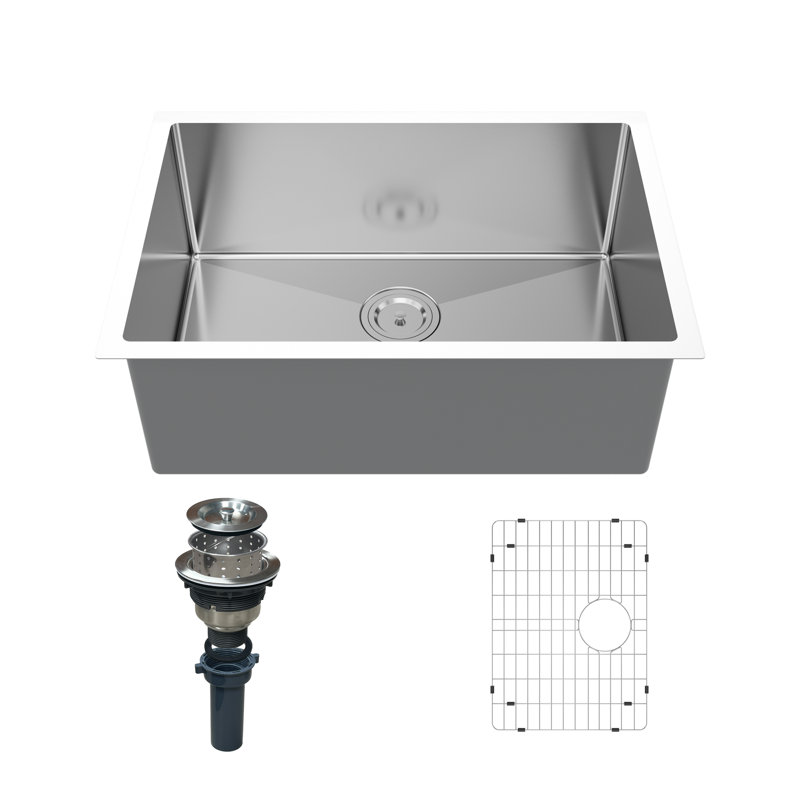 Undermount/flushmount/topmount/ Single Bowl Basin 304 Stainless Steel Kitchen Drop-in Sinks With Accessories