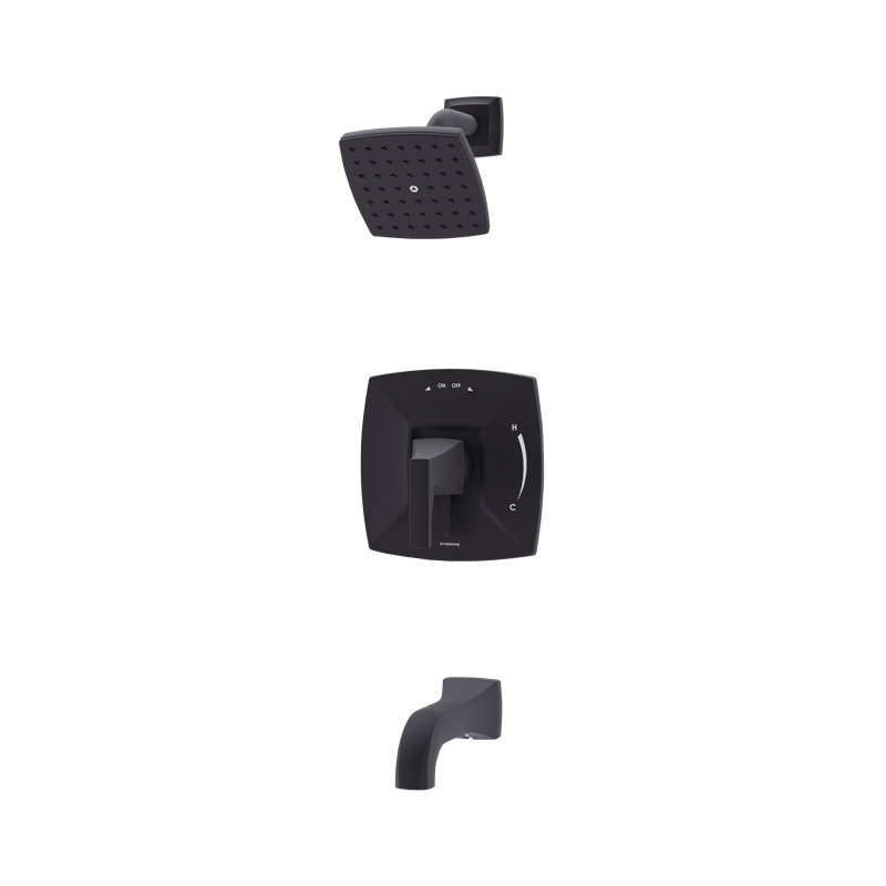 Oak HydroMersion Tub and Shower Faucet with Volume Control, Matte Black