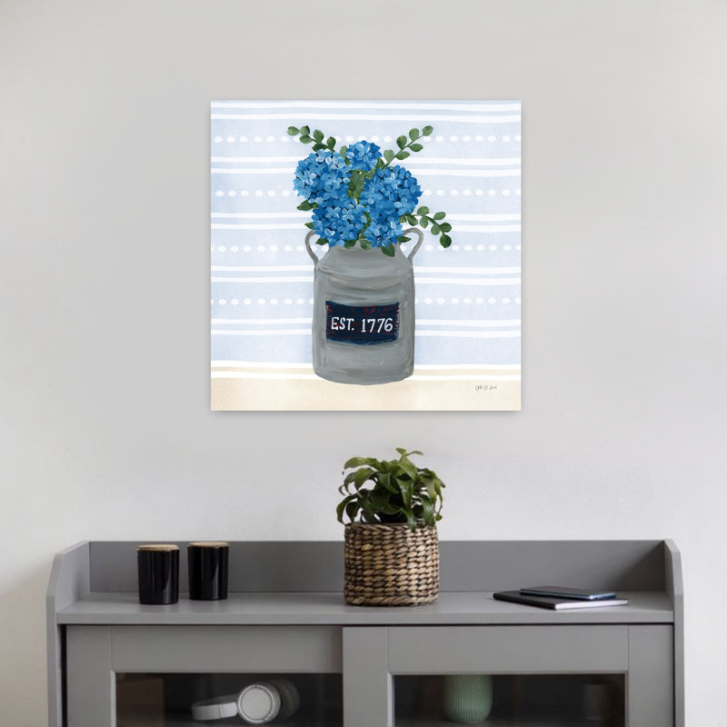 Art contemporain hortensia américain, H 18 po x l 18 po