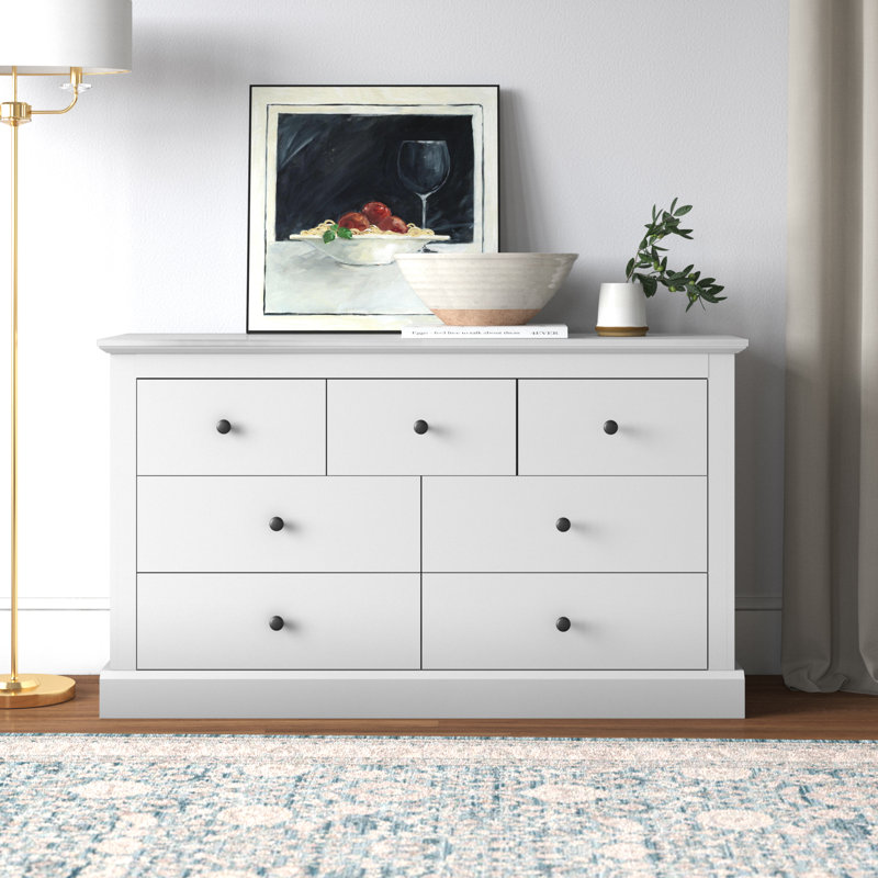 Barbee 55'' W 7 - Drawer Dresser, Crisp White