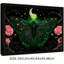 Art mural encadré noir avec papillon de nuit et lune florale-1244932117