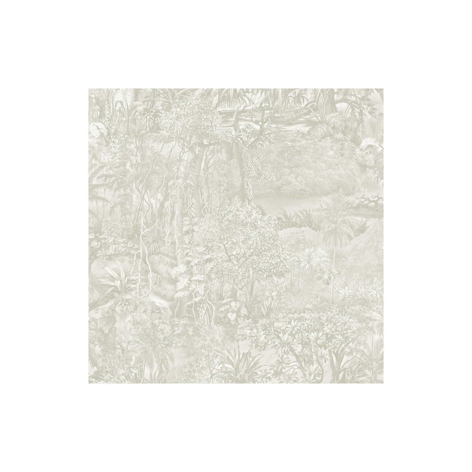 Jungle Toile Peel and Stick Wallpaper, Countryside Gray Toile, 16.5" L x 20.5" W