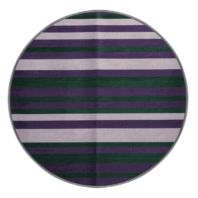Tapis mauve à rayures horizontales lavable à la machine