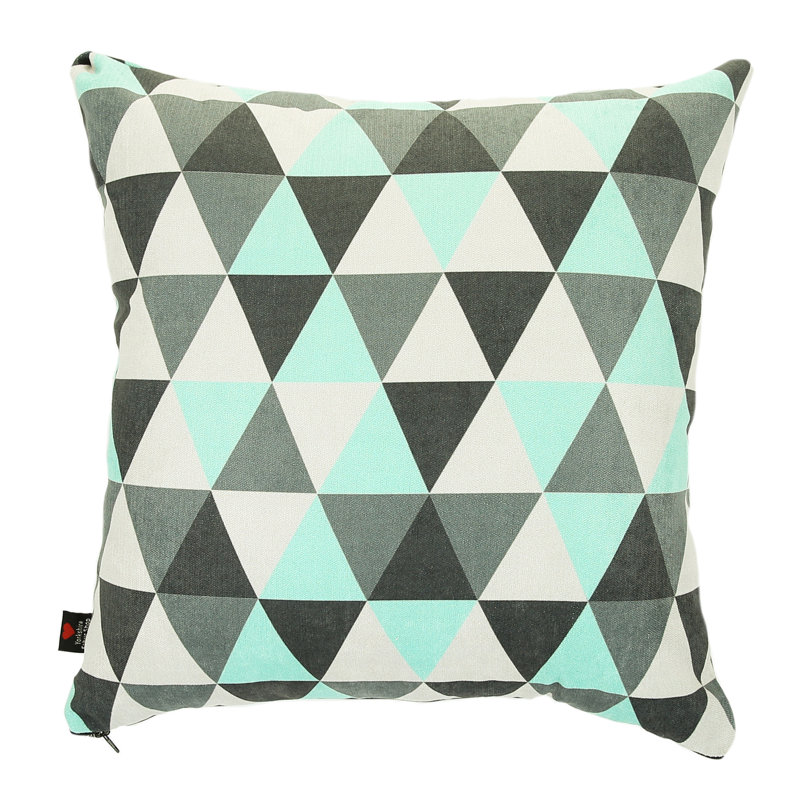 Migrati Geometric Square Cushion, Medium, Teal