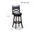 30" Bar Height X-Back Swivel Stool, Fabric Seat-1802708840