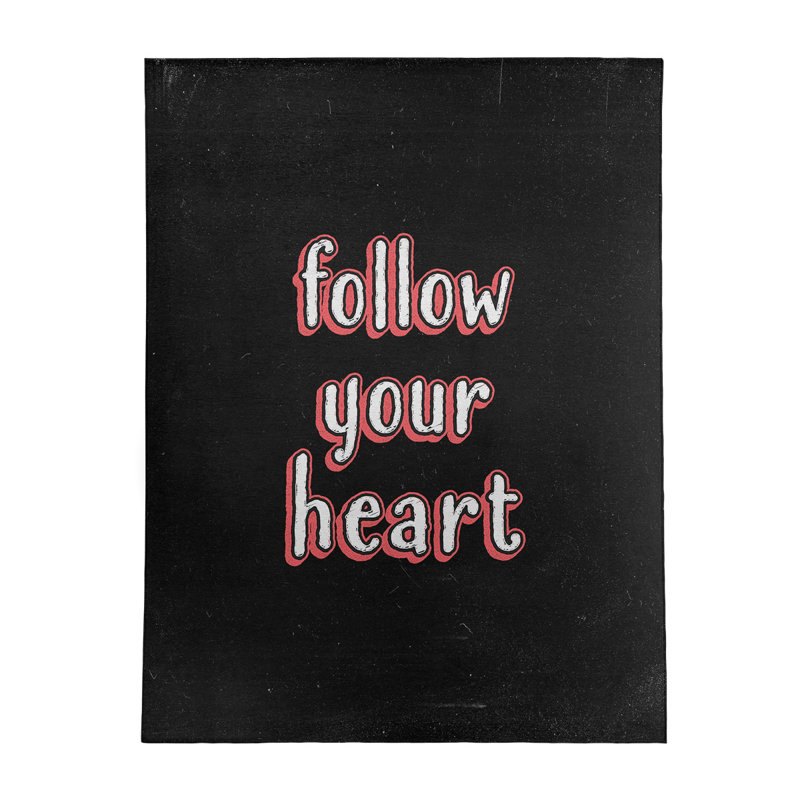 Tapis en polyester style tableau noir follow quote, Rectangle 5 pi x 7 pi