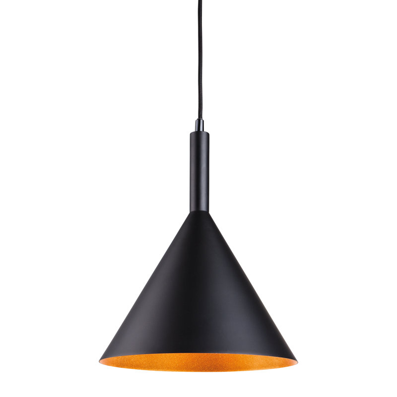 Pendants 1 - Light Cone Pendant, Black with Gold Inside