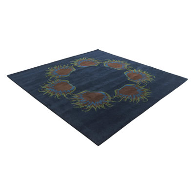 Tapis carré bleu marine