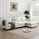 Modern Sectional Cloud Sofa With Console,USB Charging Port