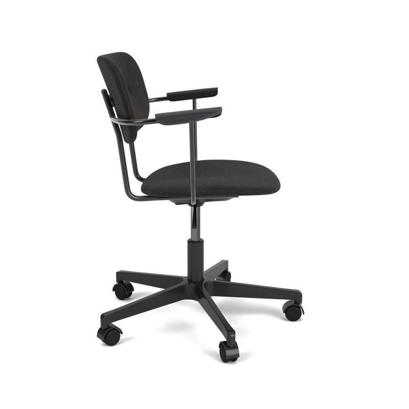Co Swivel Task Chair, Black, Black, Wool Blend