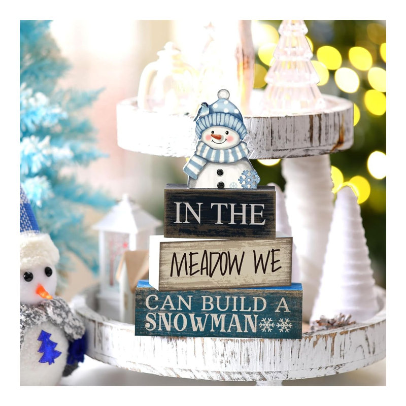 Ensemble de décoration de table 4 pièces Winter Snowman