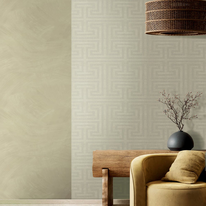 Synergy Geometric Maze Wallpaper Roll, White