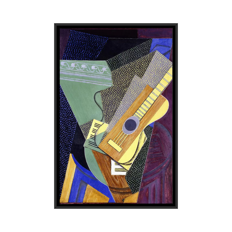 Guitare sur table Table sur une table, 1916 par Juan gris, reproduction d’art, H 48 po x l 32 po x P 1,5 po, Pas de tapis