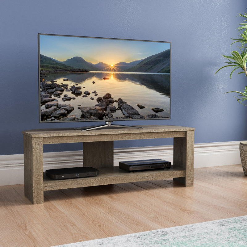 Alica Unfinished TV Stand for TVs up to 55", Light Brown/Natural