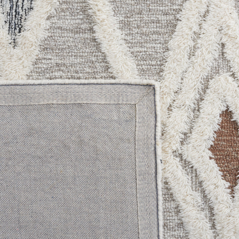 Addelyn Striped Wool Hand Tufted Area Rug, Rectangle 91 x 152 cm