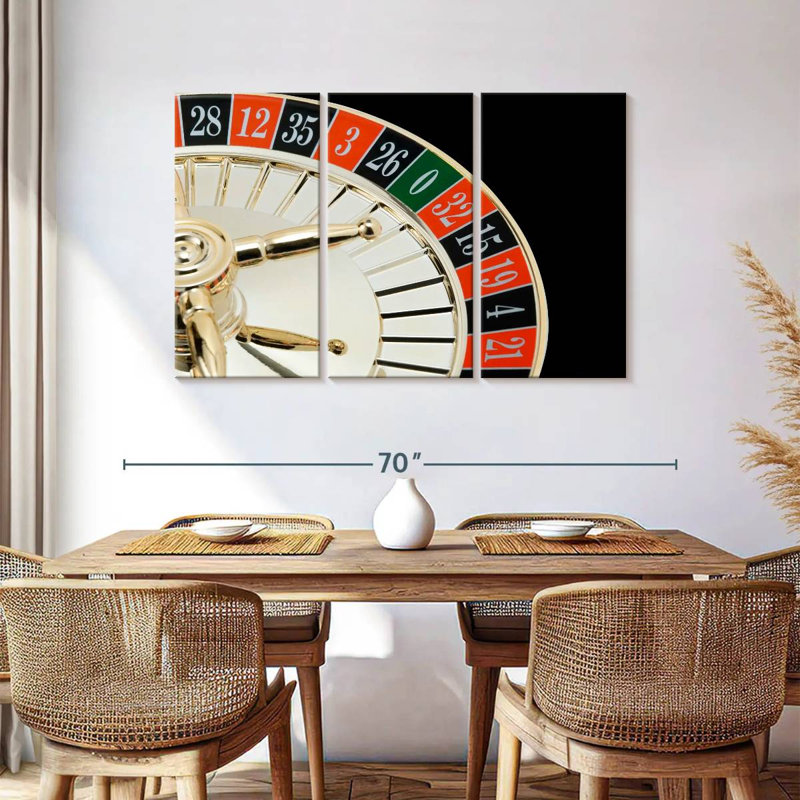 Senne roulette de casino doré, H 36 po x l 57 po