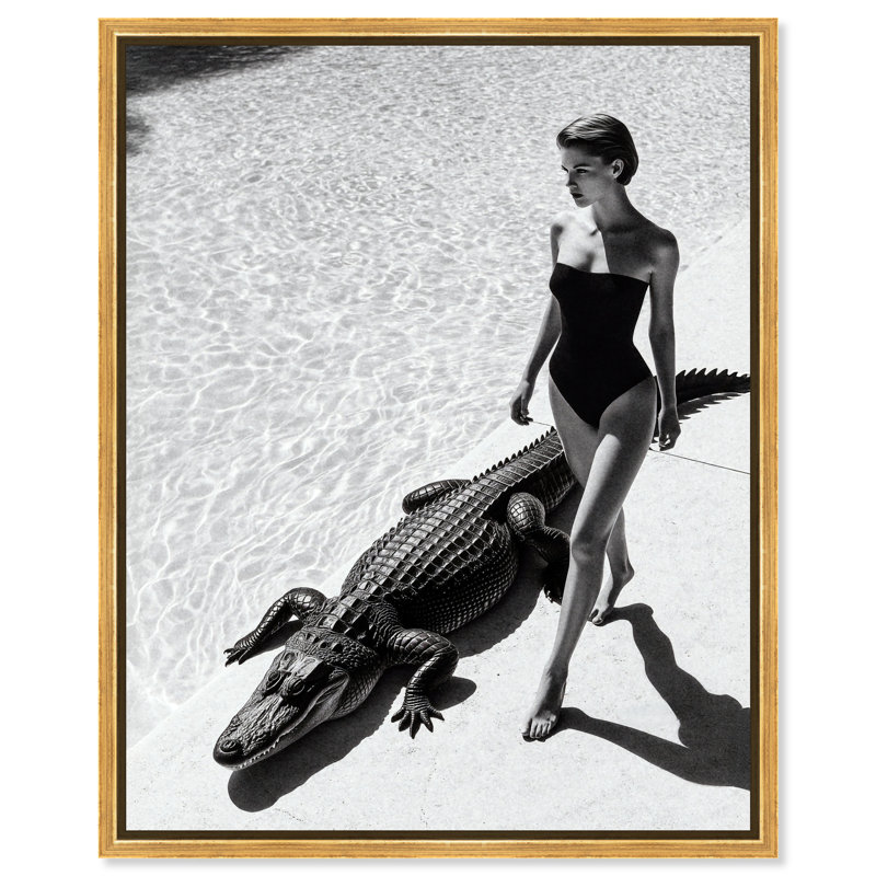 Reptilian Elegance II Print by Oliver Gal, 25"H x 21"W, Gold Floater Frame