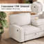 Canapé-lit modulaire rembourré en chenille avec méridienne réversible, rangement USB, porte-gobelets