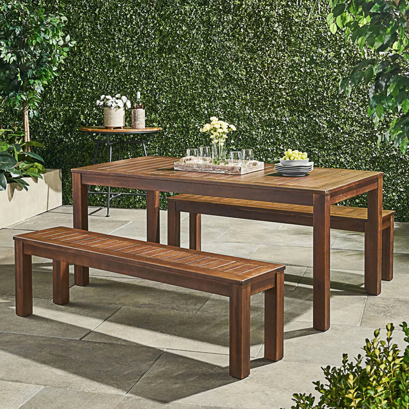 Outdoor Courtyard Table And Bench