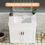 Meuble-lavabo 30 po avec lavabo, meuble-lavabo autoportant en bois avec 2 portes et pieds en métal, meuble-lavabo avec lavabo en céramique (peinture, 30)-219210946