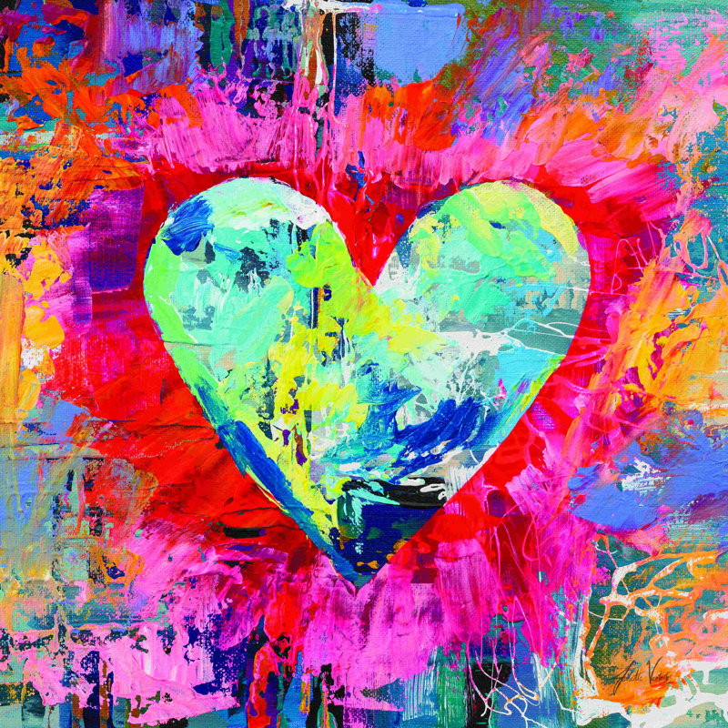 Passion passionnée - peinture sur toile tendue, H 12 po x l 12 po
