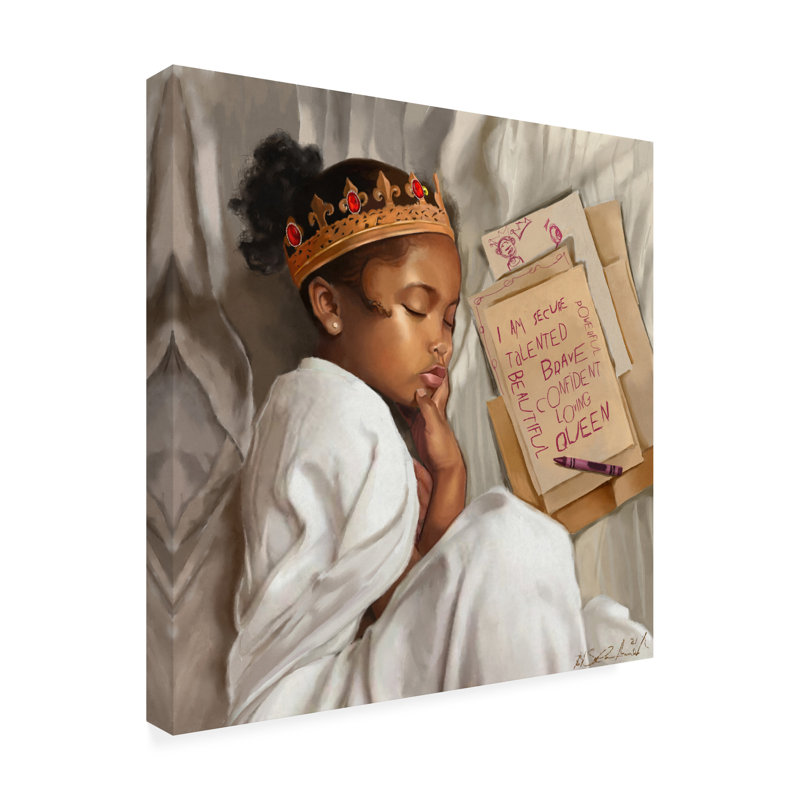 «Even When Im Sleeping Girl On Canvas» par Salaam Muhammad, impression, H 14 po x l 14 po x P 2 po