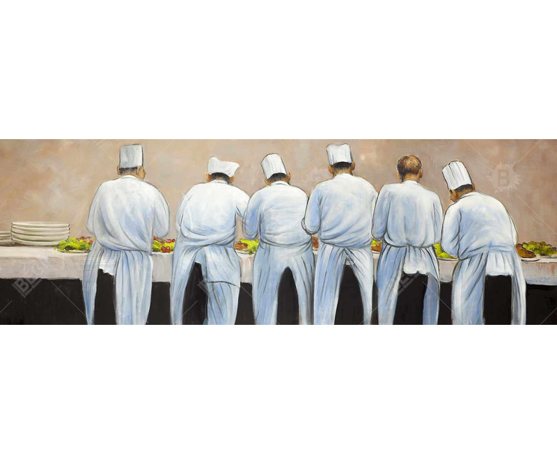 Encadrée de cuisiniers cuisiniers travaillant ensemble | Décoration de cuisine