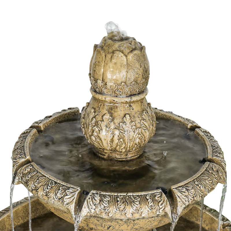  SunJet 47.2" H 2 Tier  Outdoor Floor Standing  Garden Fountain