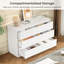 Commode 6 tiroirs 47 po de large avec station de charge, 2 prises CA, 1 port USB et 1 port Type-C -2053825974