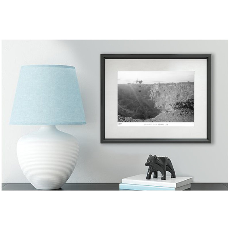 Delabole, Slate Quarry 1938 - Single Picture Frame Print, 40cm H x 50cm W x 2.3cm D