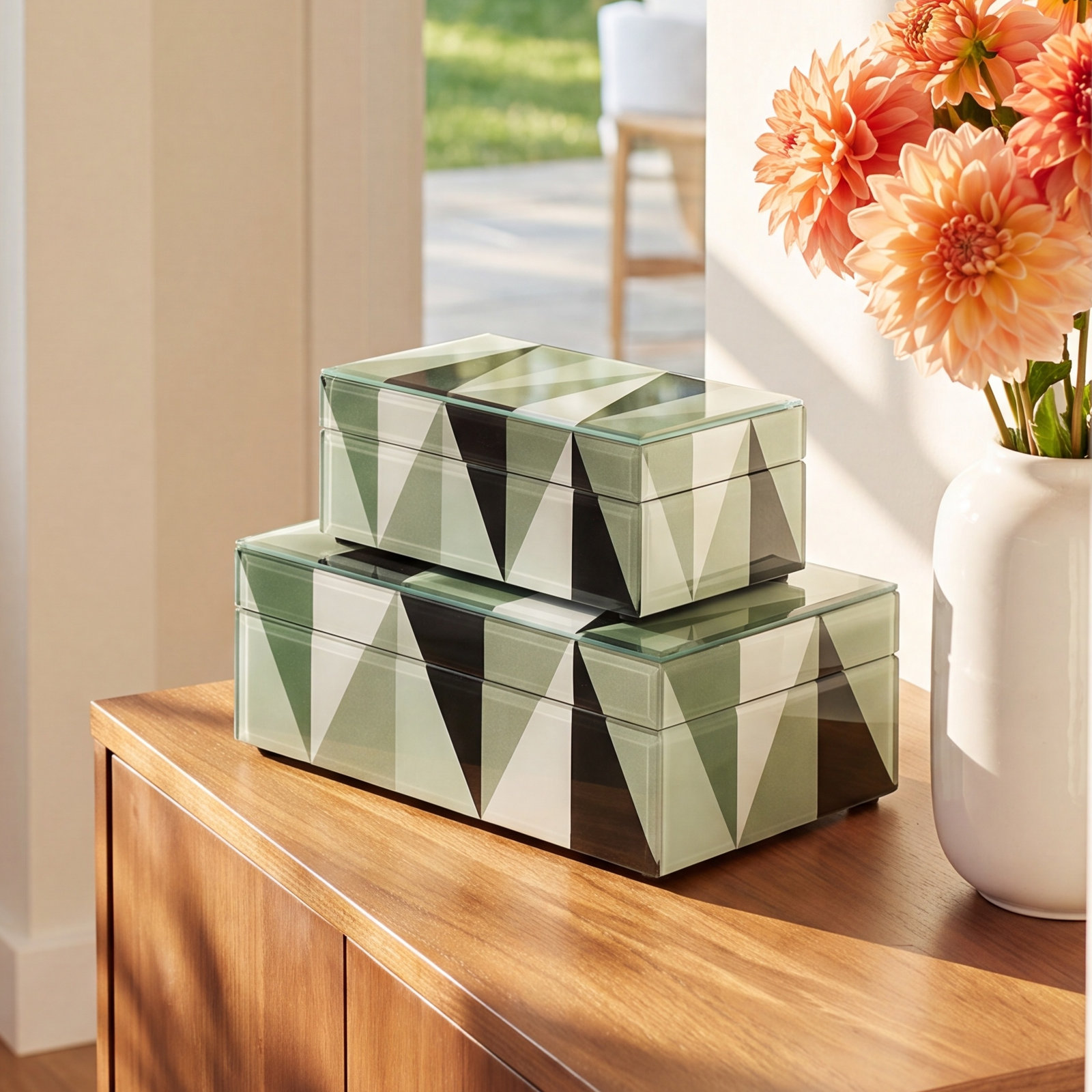 Zafir Glass and Wood Box Set