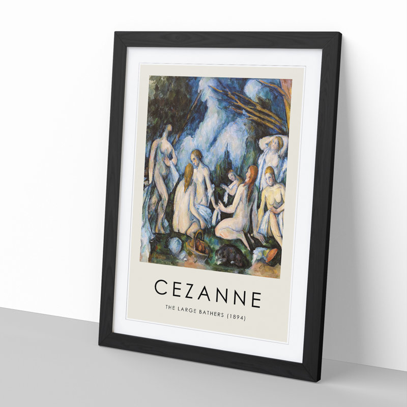 Bathers Vol.7 by Paul Cezanne - Picture Frame Graphic Art, Black Framed, 48cm H x 36cm W x 2cm D