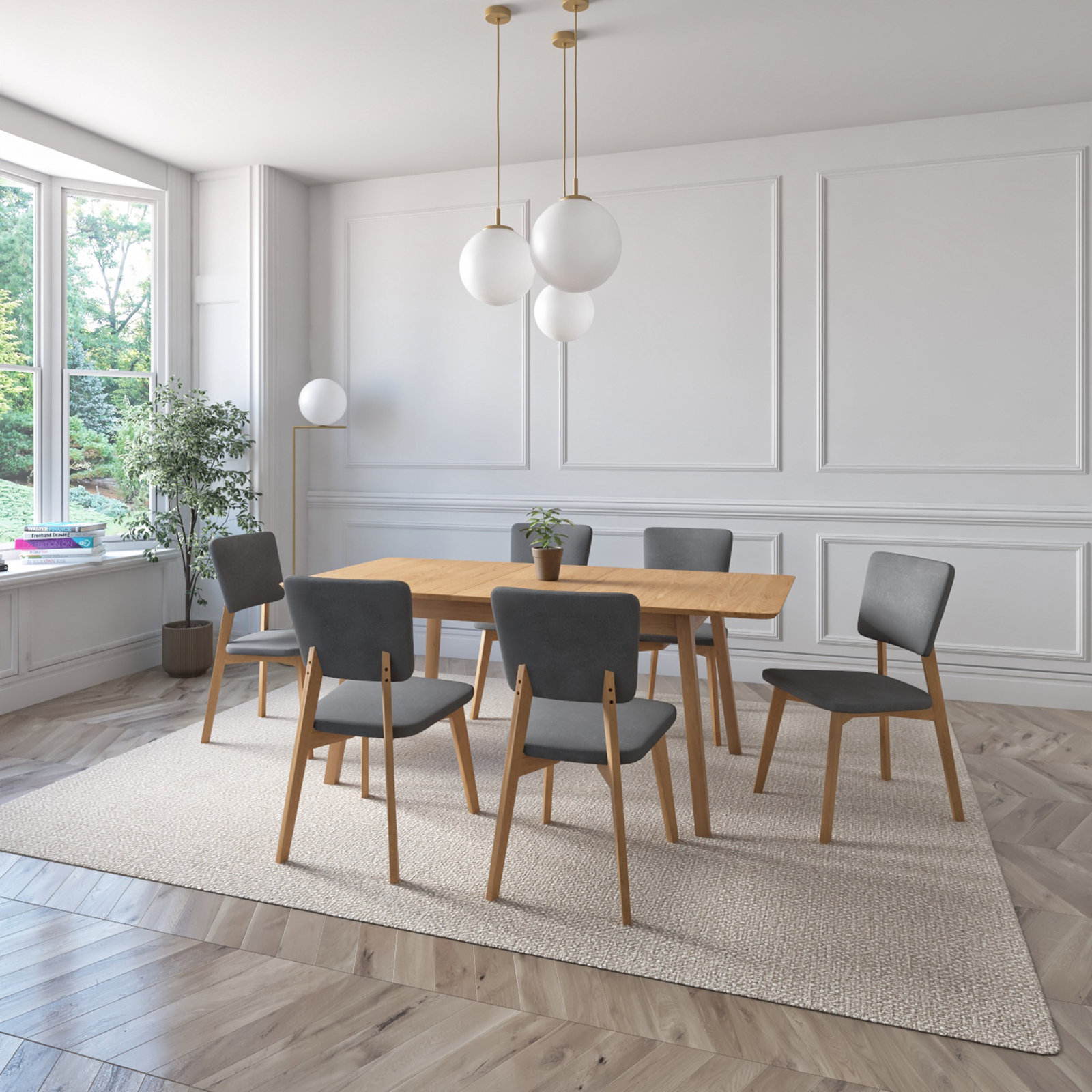 Will 74" Extendable Dining Table, Natural