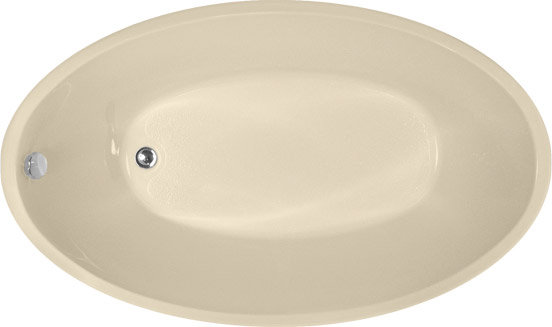 Carli 60'' L Soaking Bathtub, Bone, Polished Nickel