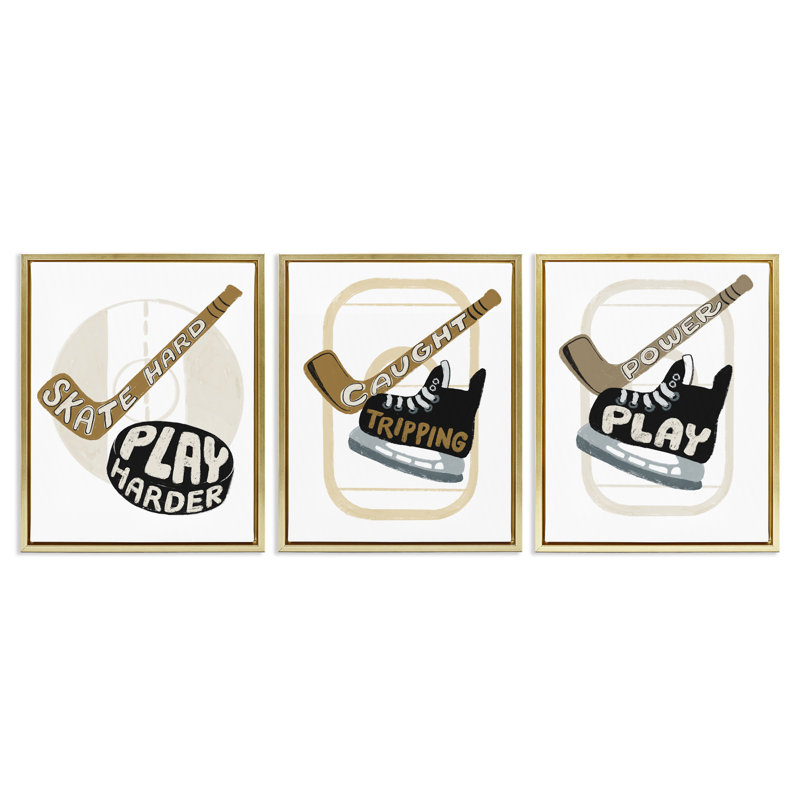 Ensemble de cadres flottants 3 pièces Fun Hockey Sports, par Connie Summers, H 31 po x l 25 po