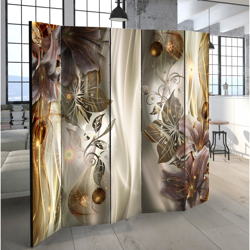Solid Wood Folding Room Divider, 5